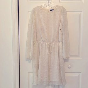 Banana Republic Size L ivory with black polka dot dress
